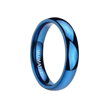 Polished Blue Titanium Ring 4mm